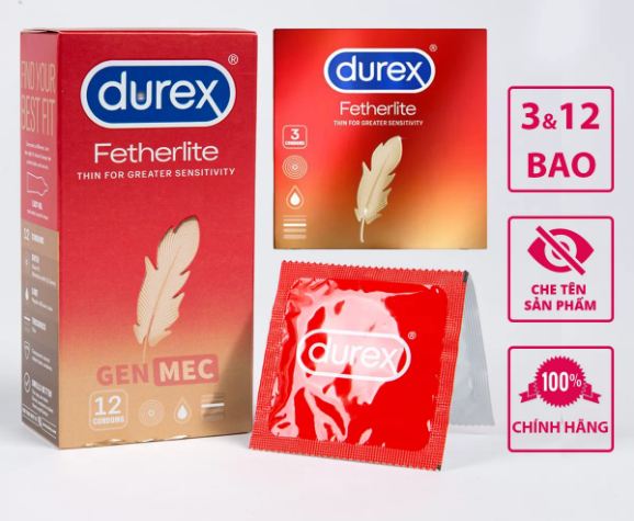 Bao cao su Durex Fetherlite siêu mỏng ôm sát 1 bao cao su durex fetherlite loveshopaz 1 1